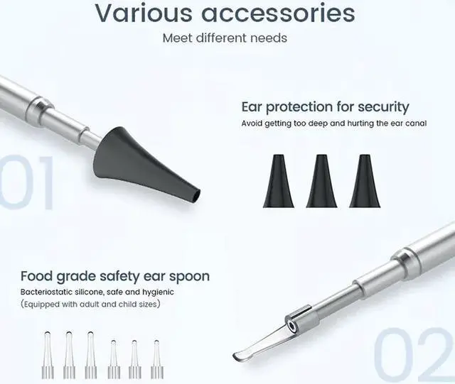 Alt view image 3 of 5 - Otoscope 3.9mm Lens Ear Inspection Camera 4.5 inch IPS Color Screen with 6 LED IP67 720P HD CMOS Sensor for Ear Nose