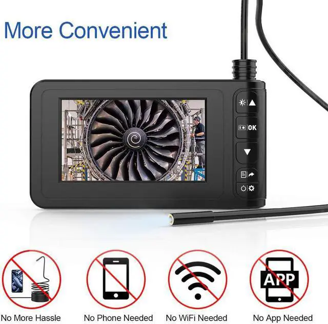 Alt view image 5 of 5 - Industrial Endoscope 1080P HD Portable Handheld Borescope Inspection Camera Videoscope with 4.3 Inch LCD Screen for Pipe