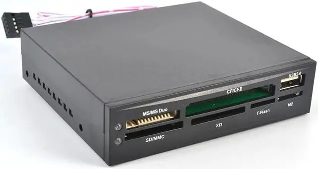 Alt view image 5 of 5 - In 1 Internal Card Reader USB 2.0 3.5" Floopy Bay Front Panel SDHC Micro SD MMC CF XD TF Flash Memory Card Reader