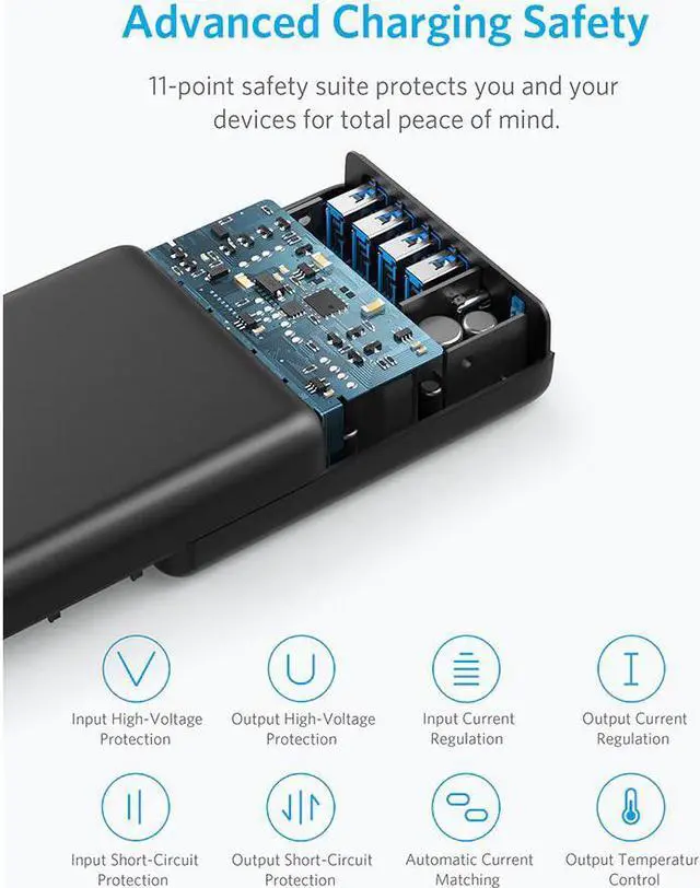 Alt view image 4 of 5 - USB C Premium 60W 5-Port Desktop Charger with One 30W Port for Apple MacBook Nexus 5X/6P 4 PowerIQ Ports for iPhone iPad