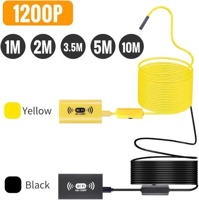 Alt view image 2 of 5 - 8mm Wireless Endoscope Camera IP68 Waterproof WiFi Inspection 2M 8LED Semi-Rigid Cable Borescope for iPhone Android PC Notebook