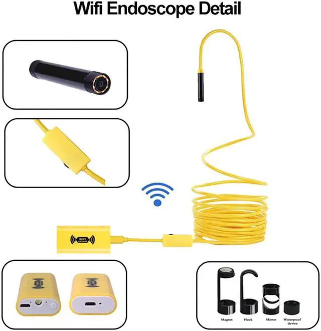 Alt view image 2 of 5 - Endoscope Camera Mini Waterproof Semi-Rigid Cable Inspection Camera 3.5M USB Endoscope Borescope IOS Endoscope for Iphone