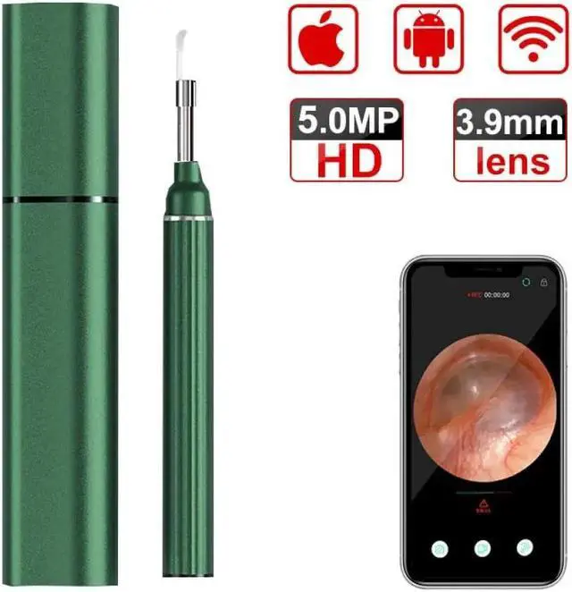 Main image of Wax Removal Otoscope Wireless Otoscopes  Scope Camera 5MP HD  Inspection Endoscope with wax Cleaning Tool for Kids