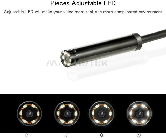 Alt view image 4 of 5 - 2 in 1 USB Android Endoscope Waterproof 6 LED Borescope Inspection Camera Endoscope For Android PC 1M 2M 7mm Endoscope Camera HD