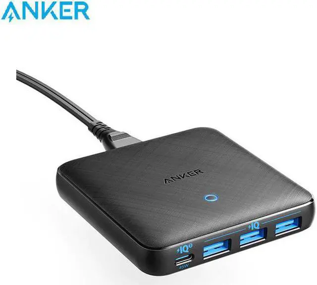 Main image of USB C Charger, 65W 4 Port PIQ 3.0 & GaN Fast Charger Adapter, PowerPort Atom III Slim Wall Charger with a 45W USB C Port