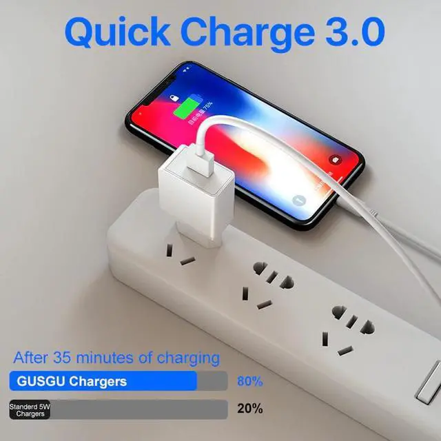 Alt view image 2 of 5 - Quick Charge QC 3.0 Fast USB Phone Charger Adapter Wall Travel Charger EU for iPhone Samsung Phone USB Adapter