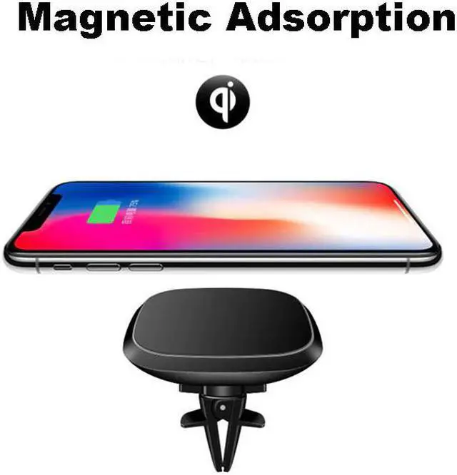 Alt view image 2 of 5 - 360 Degree Rotation Car Wireless Charger For iPhone XsMax/Xs/Xr/8plus Qi Magnetic Wireless Car Charger For  S10/S9/S8