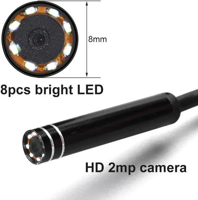 Alt view image 3 of 5 - 5.5mm mini Lens Inspection Pipe Android 3in1 Endoscope 1/2/3.5/5/10M USB Type-c PC Cable Searching Thing Camera