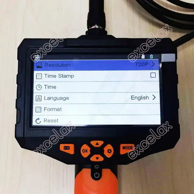 Alt view image 4 of 5 - 720P HD Handheld 5.5mm 1M 3M Flex Endoscope Camera 4.3" LCD Monitor LED Flashlight Snake Tube Pipe Inspection Borescope