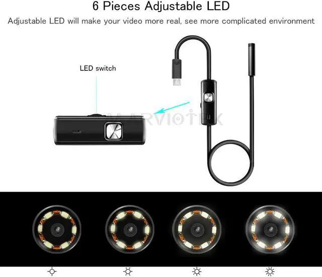 Alt view image 5 of 5 - 5.5mm 1M/1.5M 6 LED Endoscope Mirco USB Endoscope Camera Android Waterproof Pipeline PCB PC Inspection Mini Camera Endoscope HD