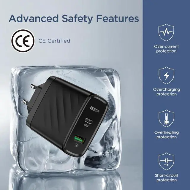 Alt view image 5 of 5 - USB C PD Charger 36W Dual Fast Charger for iPad Pro iPhone 11 X XS XR XS Max SE 2020 Portable Compact EU US Wall Charger