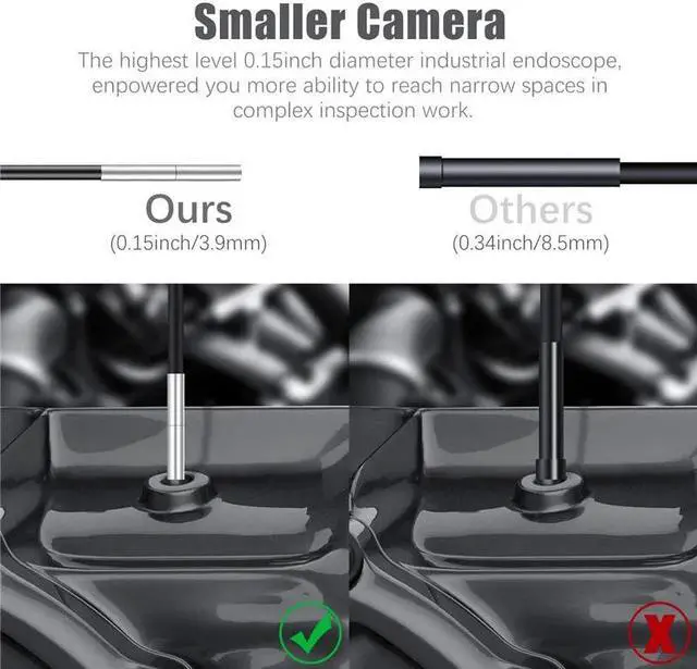 Alt view image 2 of 5 - IP68 Waterproof Semi-Rigid Camera with 4.3 Inch Digital Screen 3.9MM Inspection Borescope for Automotive Engine Repair