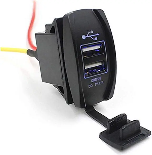 Alt view image 4 of 5 - Car Charger Waterproof Dual Port Auto Adapter Outlet DC 12V 24V Mobile Phone Charger For Iphone for