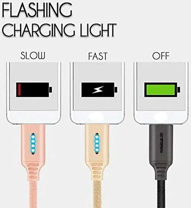 Alt view image 5 of 5 - 1M Auto Cut-off LED Light Micro USB Cable 2.4A Fast Charge USB Data Cable For Android Mobile Phones Charge Data Cord USB Cable