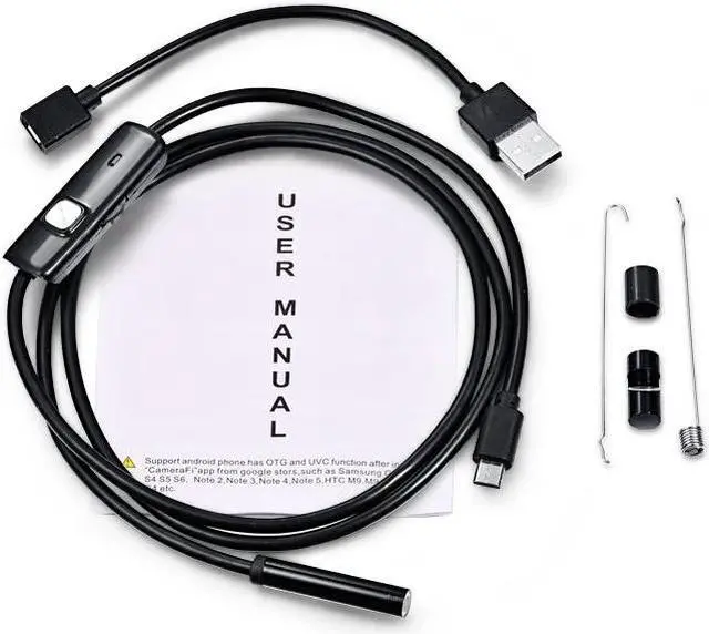 Alt view image 2 of 5 - 7mm Endoscope Camera Flexible IP67 Waterproof Micro USB Inspection Borescope Camera for Android PC Notebook 6LEDs Adjustable