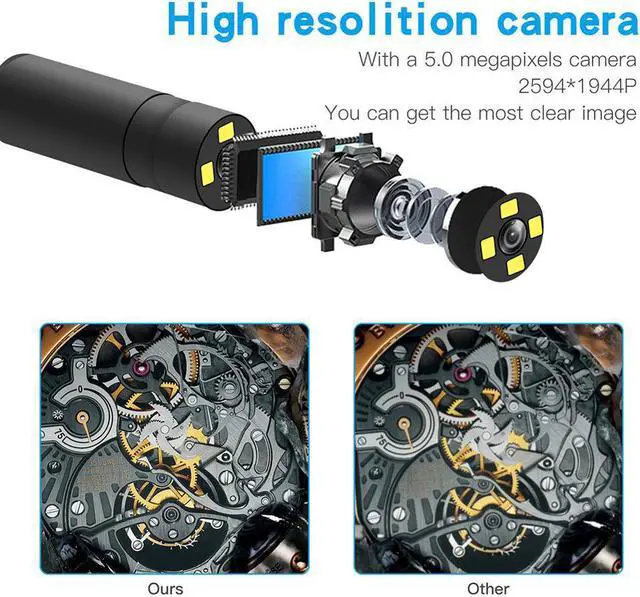 Alt view image 5 of 5 - 5.0MP Auto Focus WiFi Endoscope Inspection Camera Waterproof IP68 Flexible Snake Camera 2560*1920P HD for Android iOS Tablet