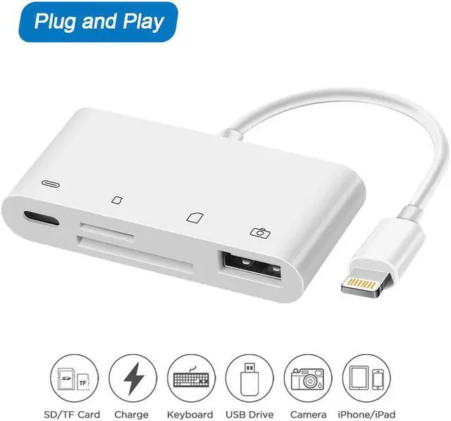 Main image of 4 In 1 SD TF Card Camera Reader USB 2.0 OTG Adapter Cable Lightning To Micro SD Camera Trail Game Reader For IPhone IPad