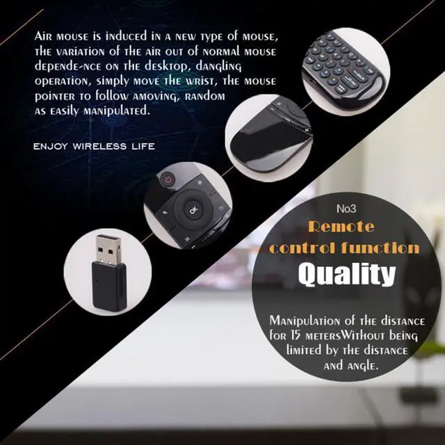 Alt view image 3 of 5 - Air Fly Mouse USB Remote For Android TV BOX PC Wechip W1 Infrared Sensing Body Sense Mini 2.4G Wireless Keyboard