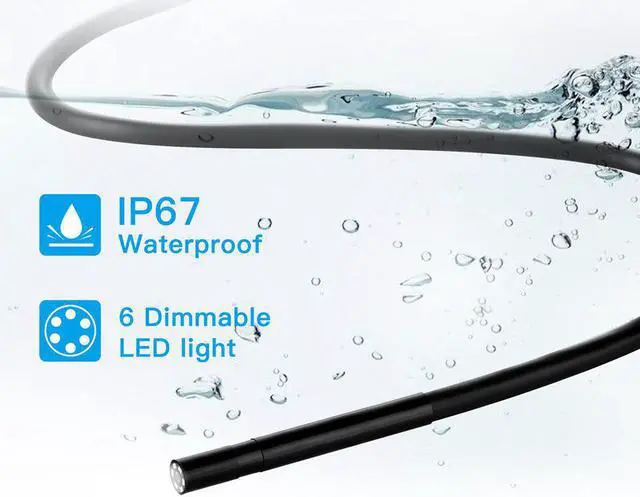 Alt view image 2 of 5 - F220 WIFI Endoscope Camera IP67 Waterproof Hard Cable Inspection Cameras 5.5mm 6 LED Endoscope Borescope for IOS Android