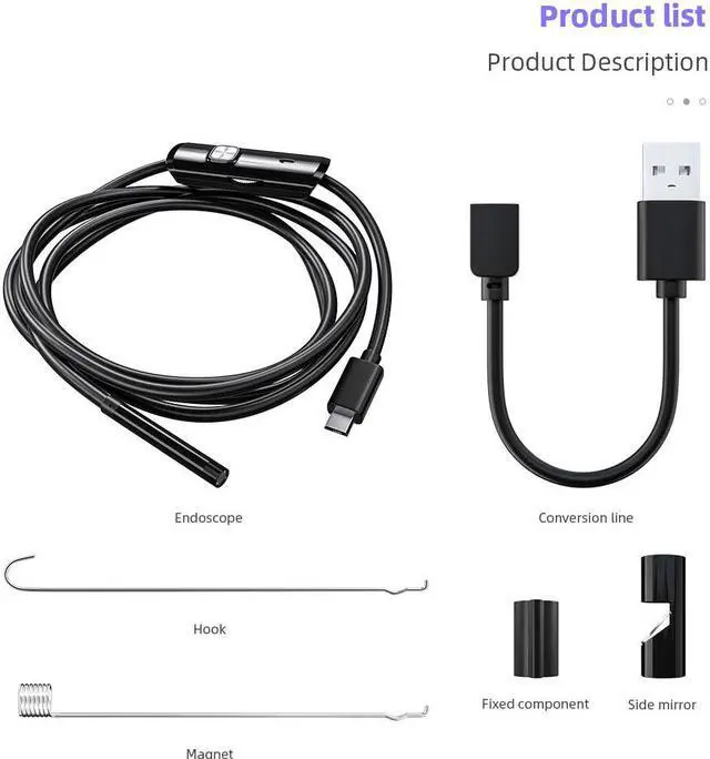 Alt view image 3 of 5 - Selling 5.5mm Car Endoscope Camera IP67 Waterproof 6 LED Borescope Auto Pipe Inspection Camera USB Vehicle Testing Tool