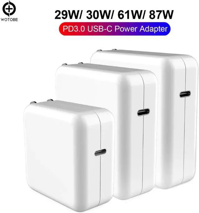 Main image of PD Charger USB-C Power Adapter 18W 30W 61W 87W QC3.0 PD Charger For new MacBook Pro/Air Macbook iphone 11 pro/iPad Pro 2018