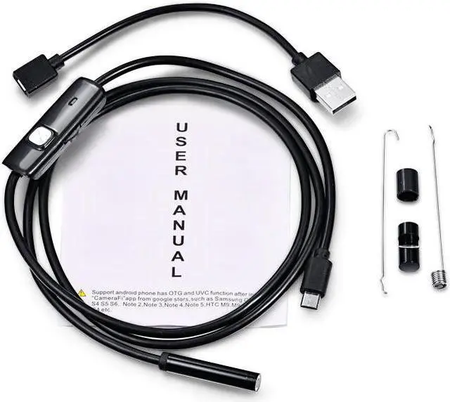 Alt view image 2 of 5 - 2M 1M 7mm Endoscope Camera Flexible IP67 Waterproof Inspection Borescope Camera for Android PC Notebook 6LEDs Adjustable