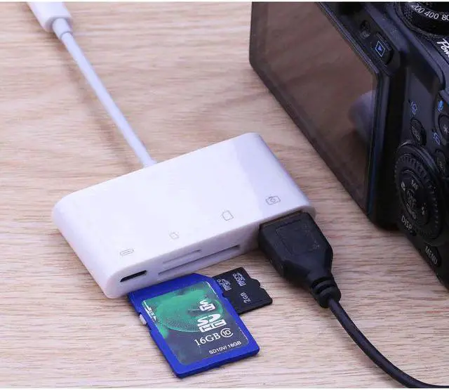 Alt view image 3 of 5 - 4in1 OTG Card Reader iOS Phone SD TF Memory Card Writer USB Camera Connection Kit Adapter for iPhone 11 Pro XS MAX XR 6 7 8 iPad