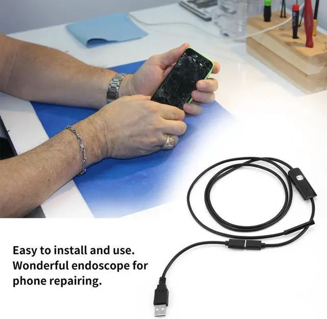 Alt view image 4 of 5 - 5.5mm Endoscope Camera HD USB Endoscope With 6 LED 1/1.5/2M/3.5M/5M Soft Cable Waterproof Inspection Borescope for Android PC