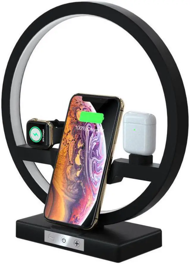 Main image of 3 in 1 10W Fast Wireless Charger Dock Station Dock Stand for iphone XR XS iWatch 4 3 2 1 Airpod For Samsung Galaxy S9 S8