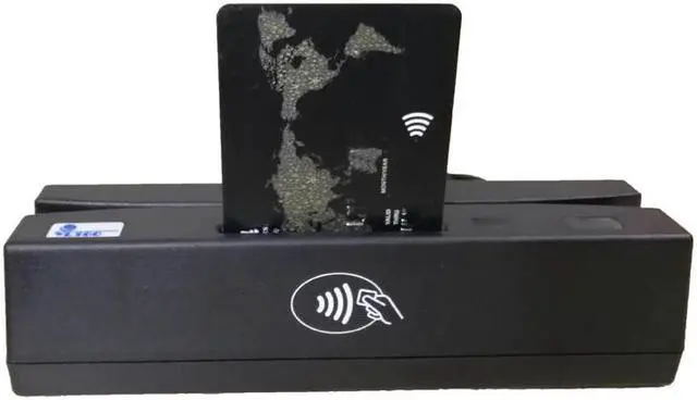 Alt view image 2 of 5 - 4-in-1 Multi Card Reader Magnetic Stripe Credit Card EMV IC Chip RFID PSAM Reader Writer Digital Memory Card Reader