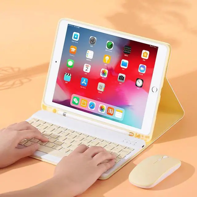 Alt view image 4 of 5 - For iPad Pro 11 9.7 10.5 Air 1 2 3 5th 6th 7th Generation Bluetooth Mouse Keyboard Case for iPad 9.7 2017 2018 2019 10.2 Cover