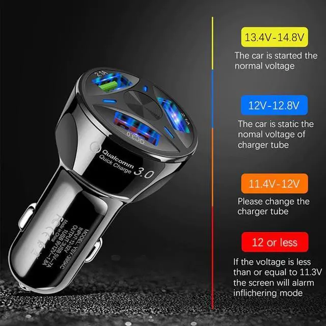 Alt view image 3 of 5 - 3A USB Car Charger Quick Charge 3.0 Fast Car Charging For Samsung S10 S9 S20 Plus iPhone 11 X Xs XR QC3.0 Charger Car-Chargers