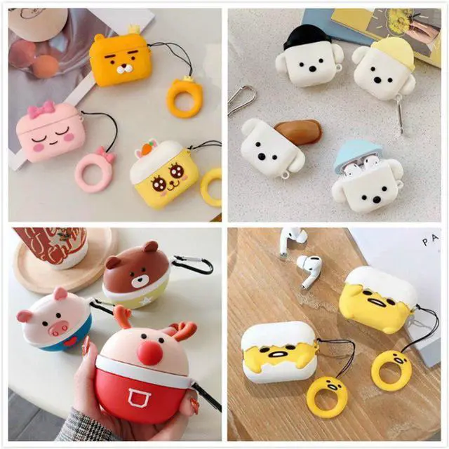 Main image of 3D Milk Tea Earphone Case For Airpods Pro Case Silicone Bear Mouse Cartoon Earpods Cover For Apple Air pods 3 Pro Case Keychain
