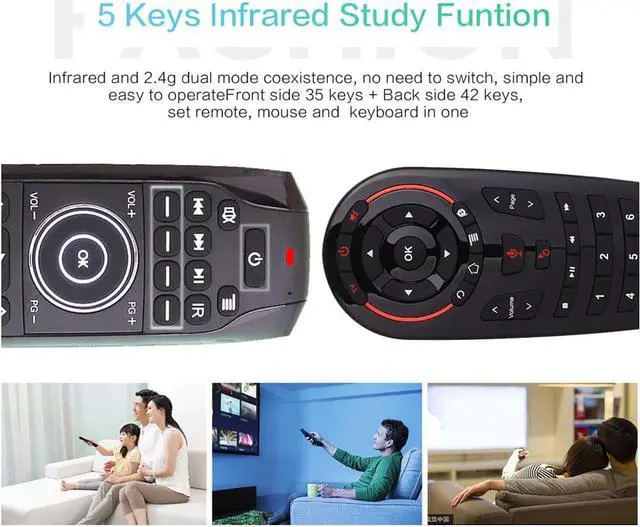 Alt view image 2 of 5 - L8STAR G7 Russian Backlit Fly Air Mouse with IR Learning Wireless Mini Keyboard Universal 2.4G Remote Control for Android TV BOX