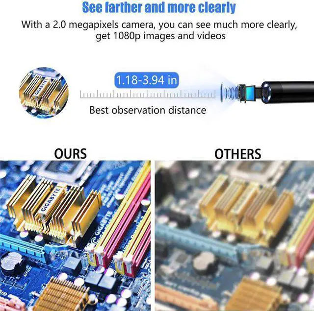 Alt view image 4 of 7 - Wireless Endoscope Camera Waterproof 2M Soft Cable 8mm Mini Lens Snake Pipe Inspection Cam for IOS iPhone Android Phone