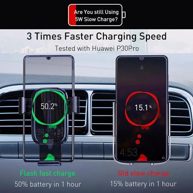 Alt view image 4 of 5 - 15W Wireless Car Charger for Mobile Phone Holder Stand Car Air Vent Mount Holder Fast Wireless Charging Car Phone Holder