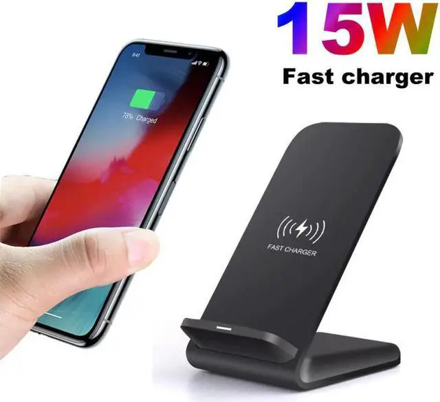 Main image of 15W Fast Qi Wireless Charger Stand Dock Mobile Phone Chargers For Samsung Galaxy S20 + iPhone 11 XS