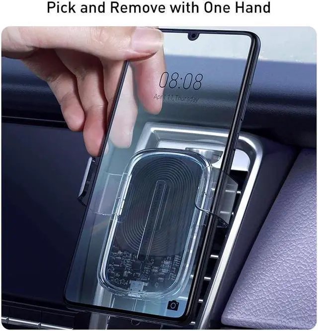 Alt view image 3 of 5 - 15W Wireless Car Charger for Mobile Phone Holder Stand Car Air Vent Mount Holder Fast Wireless Charging Car Phone Holder