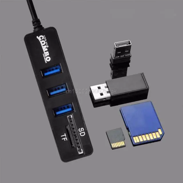 Alt view image 5 of 5 - 3 Port USB 2.0 Hub USB 3.1 Type C Cable OTG SD/TF Card Reader For iMac for MacBook