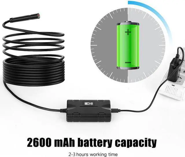 Alt view image 4 of 5 - 5MP Wireless Endoscope HD WiFi Borescope Waterproof Snake Inspection Camera With Rechargeable 2600mAh Battery For IOS/Android