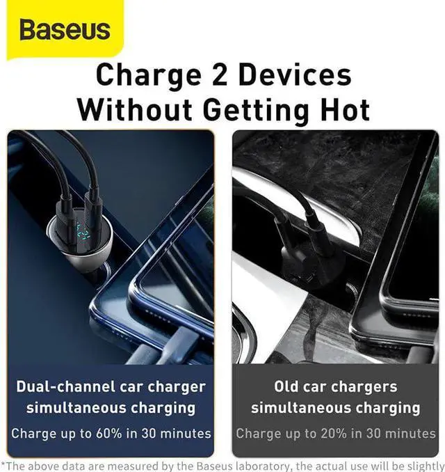 Alt view image 4 of 5 - 65W Car Charger Dual USB Quick Charge 4.0 3.0 USB Car Charger for Huawei SCP QC4.0 QC3.0 Fast Charging Charger For iPhone