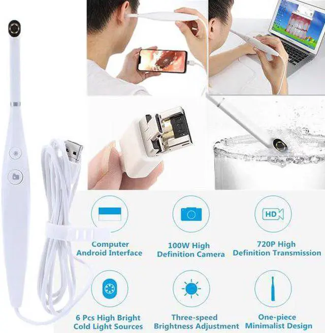 Alt view image 7 of 7 - Oral Inspection Intraoral Camera Waterproof 720P HD Endoscope Wifi Borescope Teeth whitening kit For Dentist Dental Tools