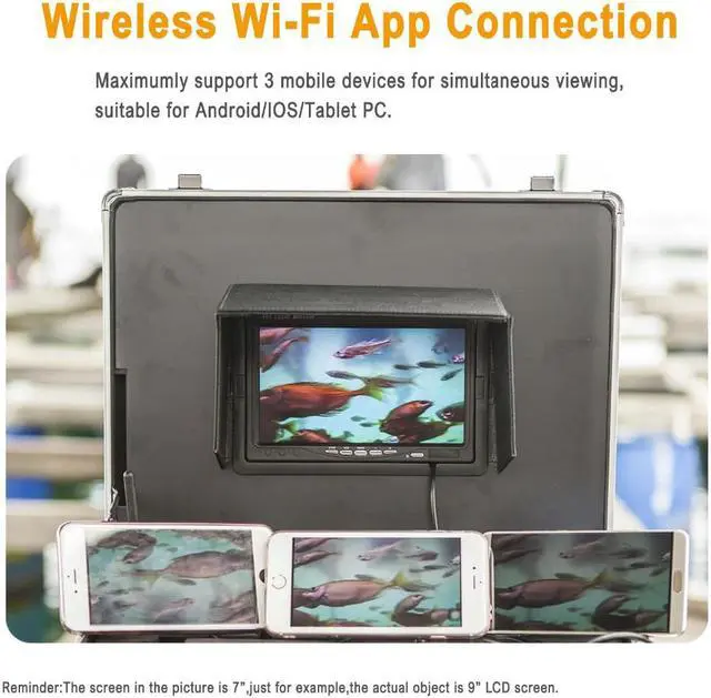 Alt view image 2 of 5 - 9" Wireless WiFi 30M Pipe Inspection Video Camera,Drain Sewer Pipeline Industrial Endoscope support Android/IOS