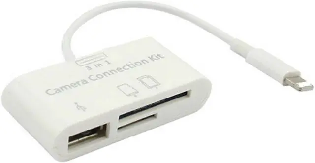 Alt view image 3 of 3 - Card Reader Micro SD Camera DSLR Link Adapter for iPad,iphone X 8 7 6 5 iOS 12