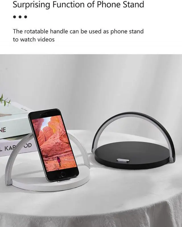 Alt view image 5 of 5 - Qi Fast Charger Table Lamp Night Light Phone Holder Stand Pad LED Desk Lamp For iPhone    Charging