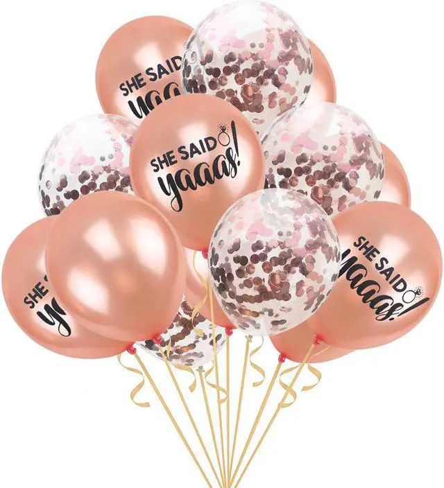 Alt view image 2 of 5 - Said Yes Confetti Balloon Mr Mrs Wedding Balloons Air Just Married Bachelorette Party Decorations Team Bridal Shower Favors