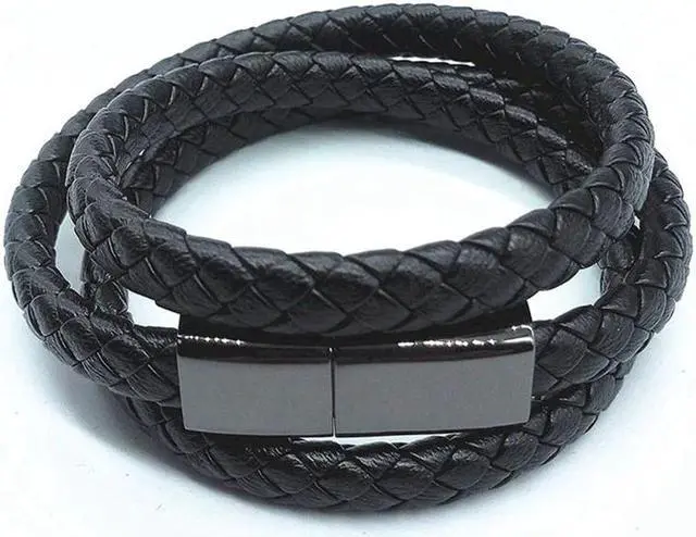 Alt view image 2 of 5 - Leather Mini Micro USB Bracelet Charger Data Charging Cable Sync Cord For iPhone6 6s Android Type-C Phone Cable