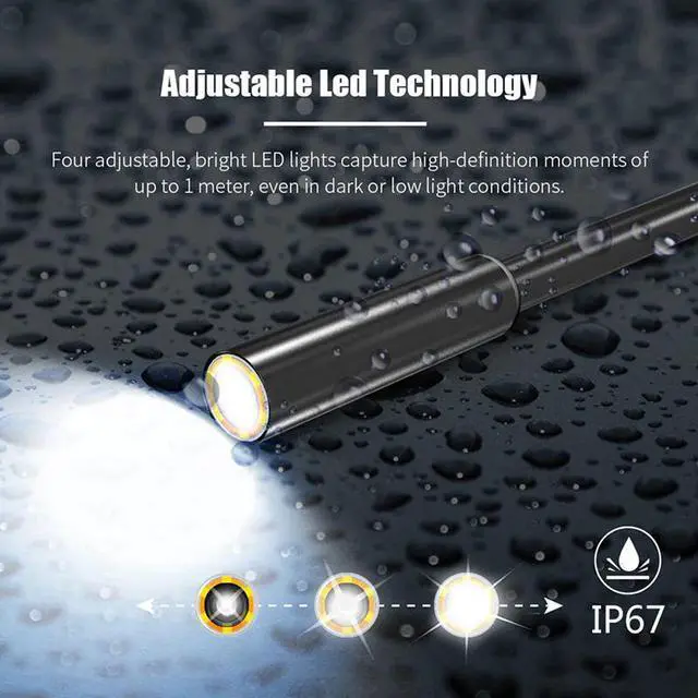 Alt view image 5 of 5 - 5.5mm Industrial Endoscope Inspection Camera 2.4inch IPS HD Screen IP67Handheld Inspection Endoscope Camera with 6 LED Borescope