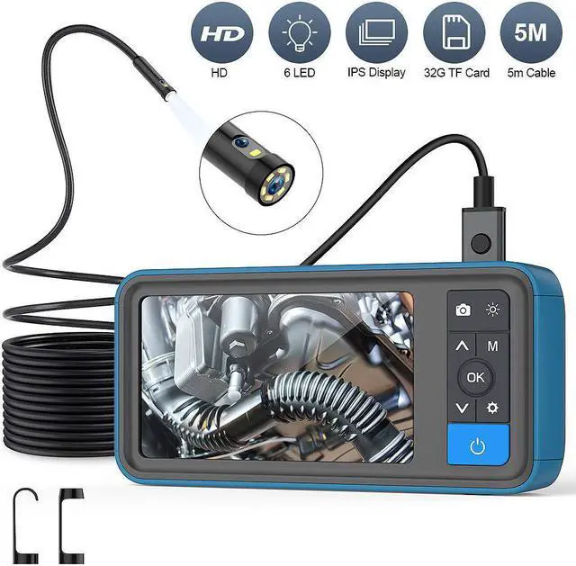 Main image of Camera 8mm Dual Lens Endoscope 1080p Waterproof Semi Rigid Tube 4.5 inch Screen Borescope Wifi Industrial Endoscope