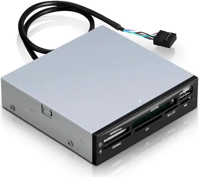 Alt view image 4 of 4 - 2.0 Card Reader Hub 3.5 Front Panel TF Flash MiniSD Micro SD Card Slot MMC MS CF XD CF Hight Speed Card Reader Floppy Box